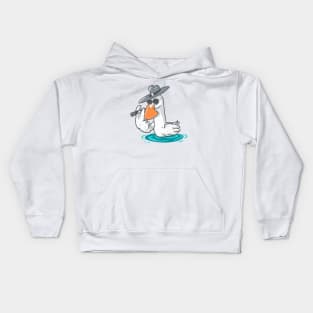 funny duck boss cartoon Kids Hoodie